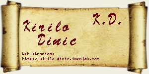 Kirilo Dinić vizit kartica
